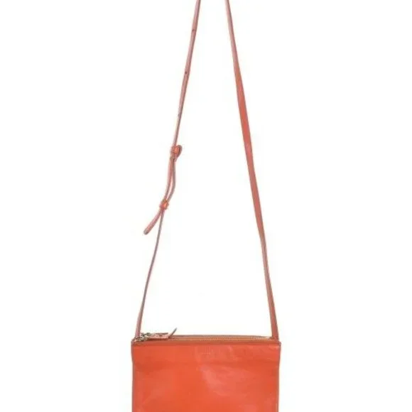 Celine Shoulder Bag Leather Orange